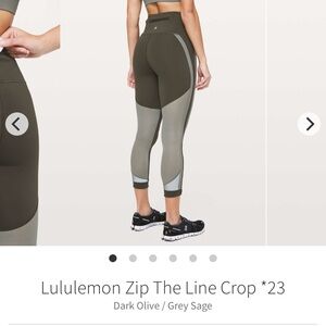 Lululemon Athletica Zip The Line Crop Leggings
